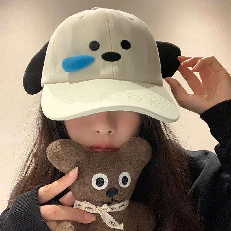 Cute Sleepy Dog Baseball for Women Summer 2024 New Sweet Girl Show Face Small Sunscreen Duck Tongue Hat
