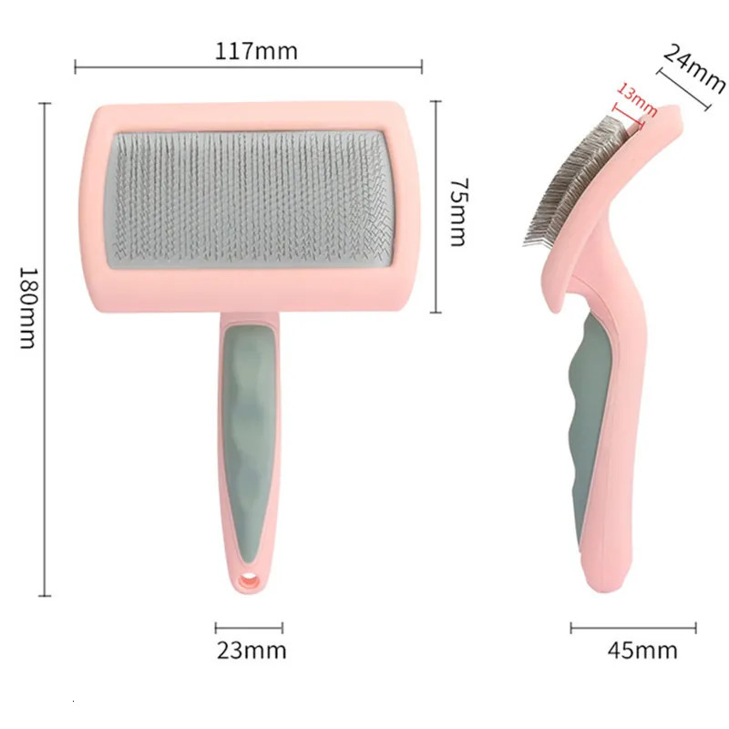 Dog Brush Stainless Steel Comb Massage Beauty Pet Hair Removal Cleaning Tool Soft Handle Cat 250318
