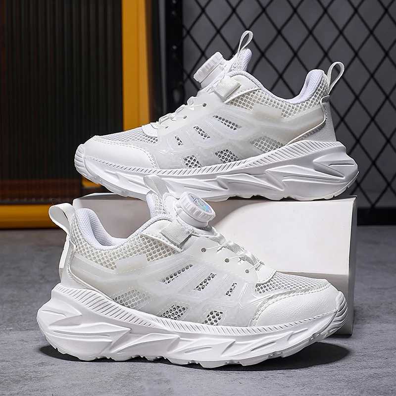 Boys Basketball Sports Shoes for Boys Running Shoes Kids Lightweight Shoes Childrens Sneakers Rotary Buttons Outdoor Shoes W250318