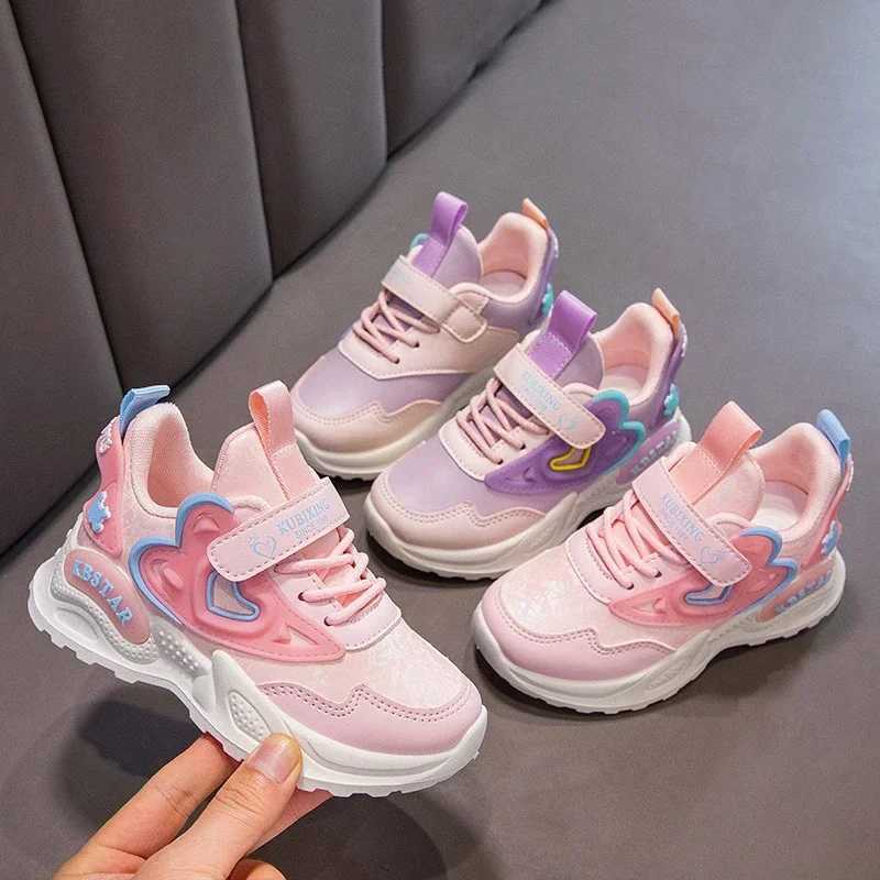 Kids Shoes for Girls Casual Sneakers with Heart Love Decoration High Quali Soft Breathable Children Sports Running Shoes 26-37XJ250318