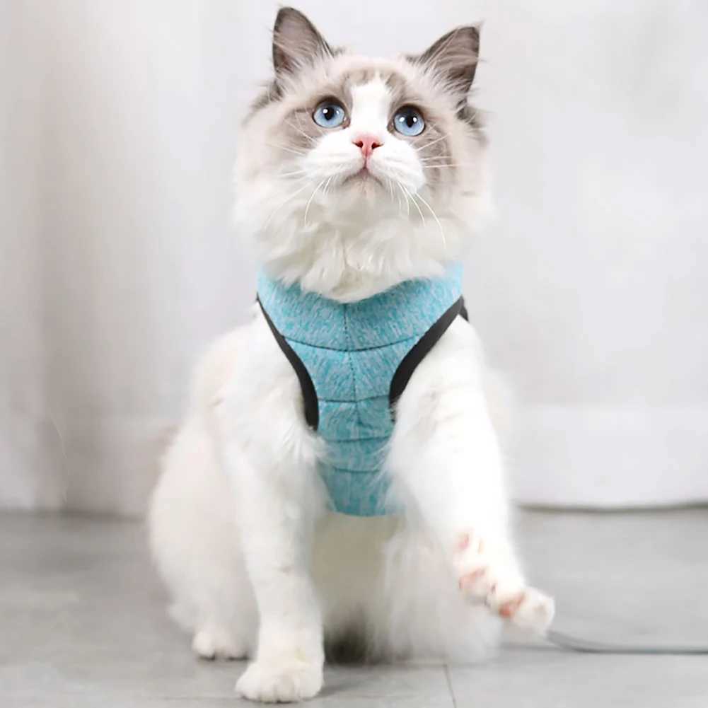 Cat harness and belt used for walking escape soft and adjustable pet vest used for cats light puppies and dog harnessesT250318