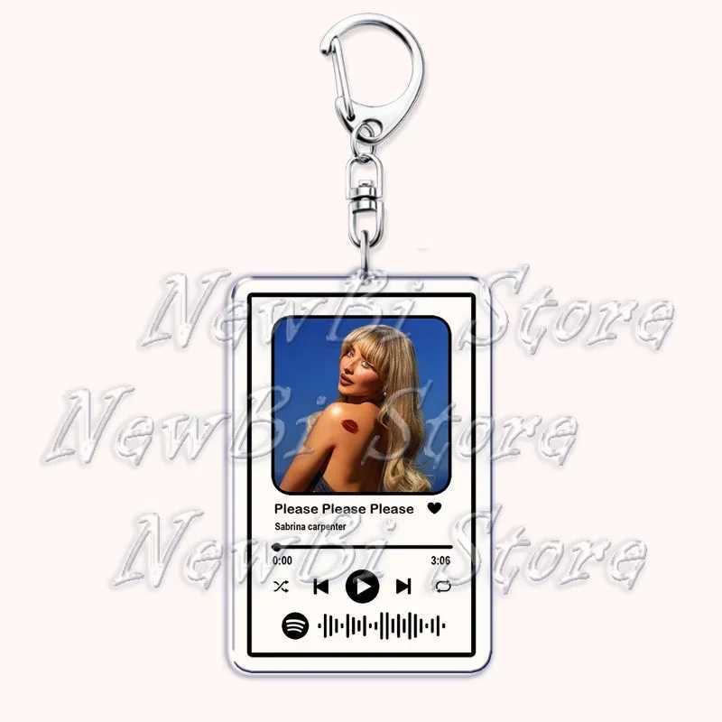 Hot Sabrina Carpenter Songs Keychain Female Accessories Nonsense Please Espresso Playlist Pendant Keychain Jewelry Fan Gifts X250318