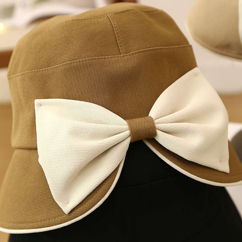 2024 new spring summer Korean version bow fisherman with small face and for women's outdoor sun protection hat