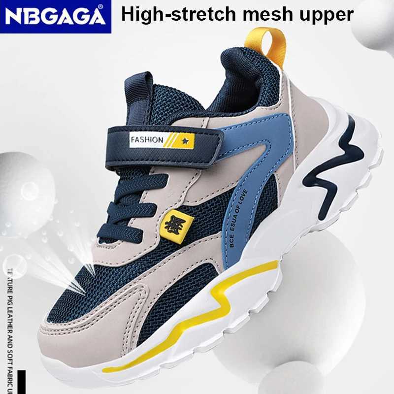 Kid Sneakers Sport Shoes for Boys Fashion Leather Children Breathable Mesh Comfort Shoes Casual Walking Outdoor Running Shoes W250318