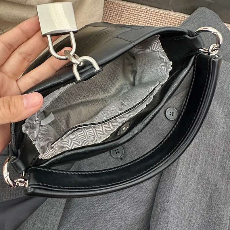 Mini Splicing Bucket Bag For Women Designer Handbag Purse 2025 New In Vintage PU Leather Lock Decorate Shoulder Crossbody
