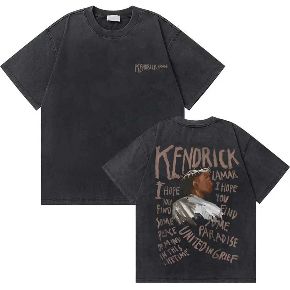 Kendrick Lammar Cotton High Quality T-shirt Japanese Street Clothing Summer Mens T-shirt Anime Japanese 2000s Mens ClothingXJ250318