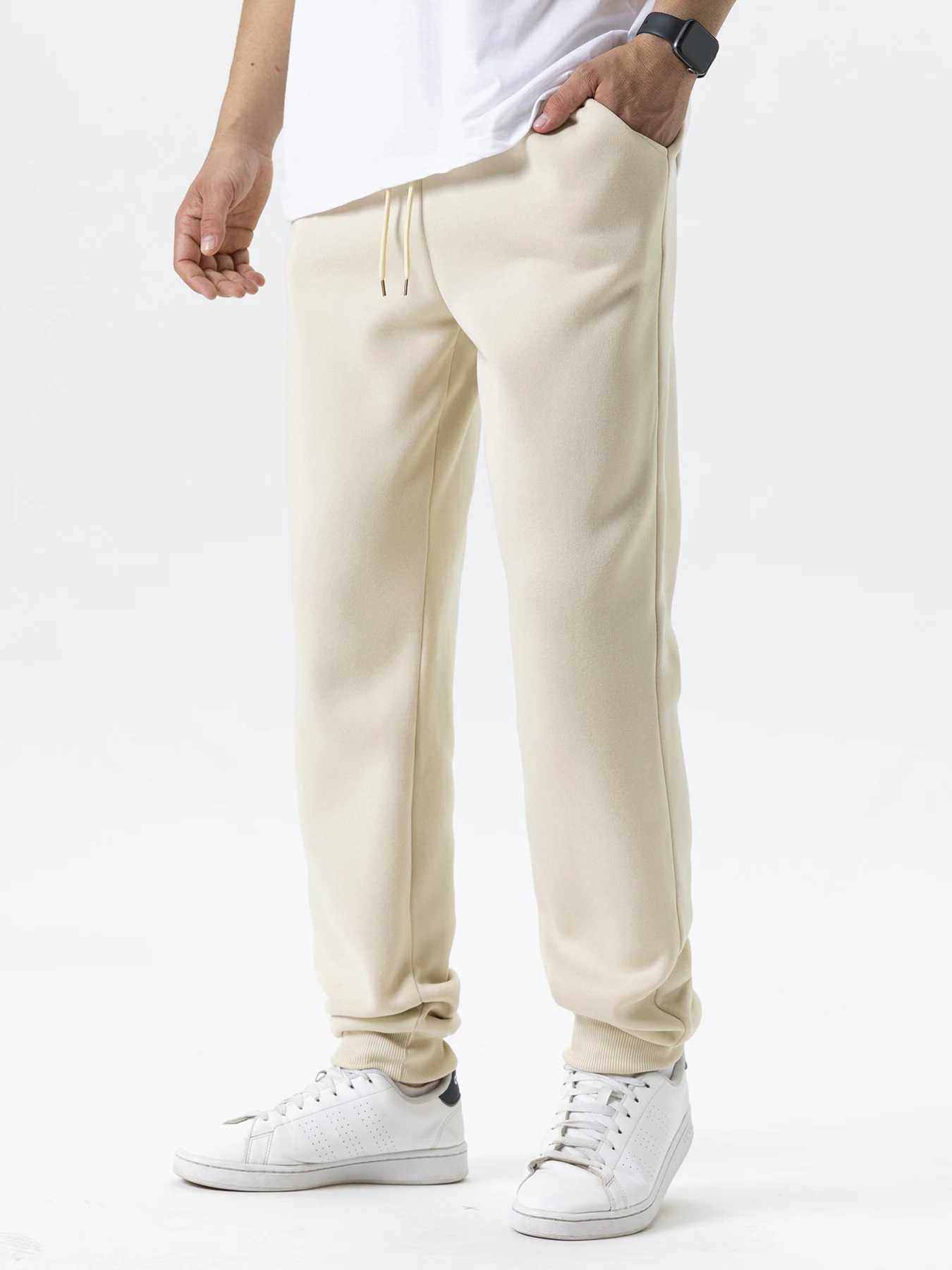 Mens casual pants autumn and winter wool sports pants mens jogging pants elastic waist sports and leisure Trouser backpacks fitness gym clothing W2503
