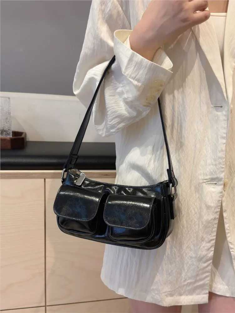Luxury PU leather shoe bag suitable for warm small double pocket design underwear bag 2024 new Korean Fi high-quality handbag Y250318