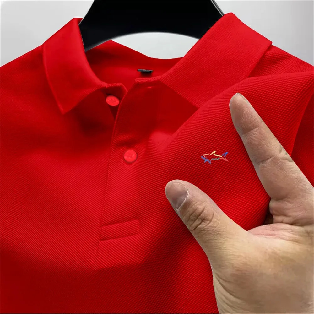 Mens Short sleeved Polo Shirt High end Fast drying Breathable Casual Fashion Business Sports Mens Clothing Summer 250318