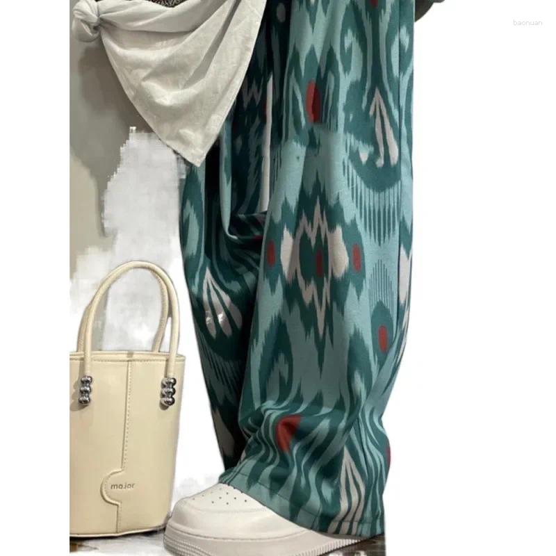 Womens Tracksuits Summer Two Piece Set 2025 Women Clothing Print Short Sleeve Tshirts High Waist Chiffon Wide Leg Pants Outfits Casual