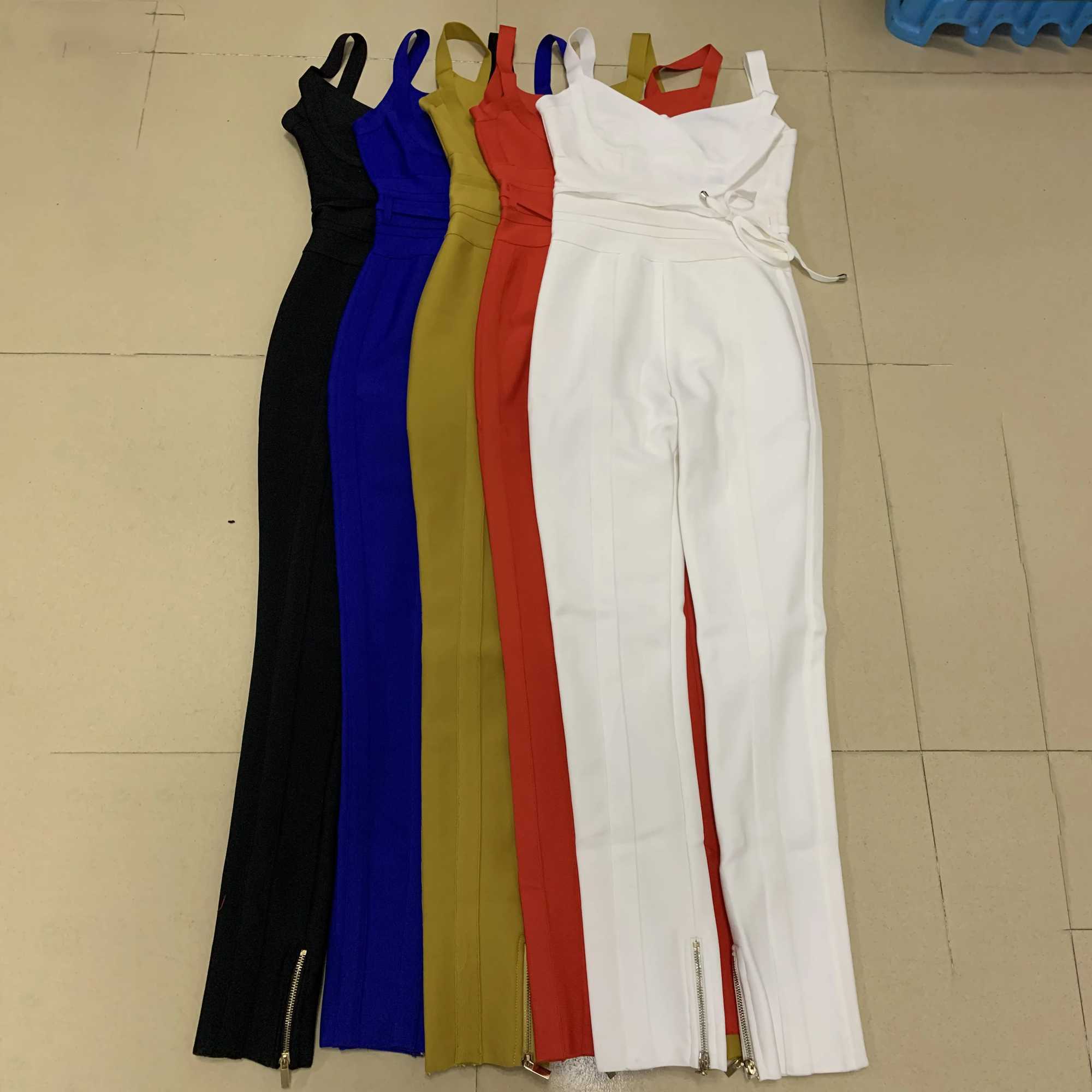 Home>Products>White>Blue>V-neck body>Sexy synthetic silk bandage jumpsuit>Nightclub party jumpsuit X2503181