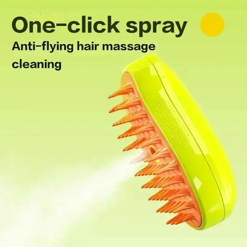 Electric steam brush for cats and dogs electric spray massage pet beauty tools comb 3 in 1 250318