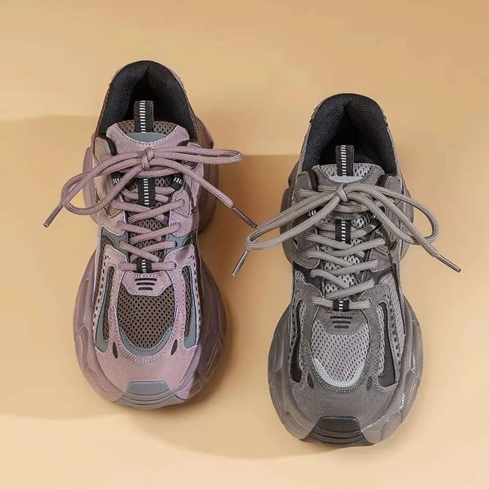 Sports Dad Shoes Women's Spring Summer New Versatile Student Version of The Thick Sole To Increase Height and Light Running