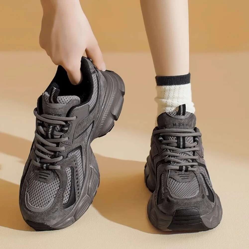 Sports Dad Shoes Women's Spring Summer New Versatile Student Version of The Thick Sole To Increase Height and Light Running