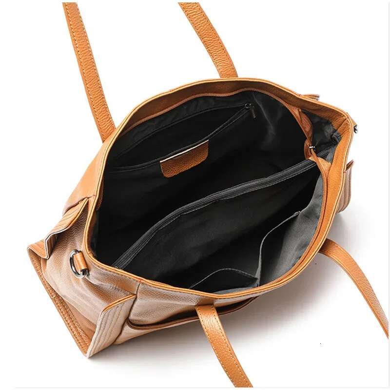 100% Genuine Leather Large Casual Tote Bags For Women 2024 High Quality Classic Handbags Ladies Cowhide Shoulder Messenger Bag