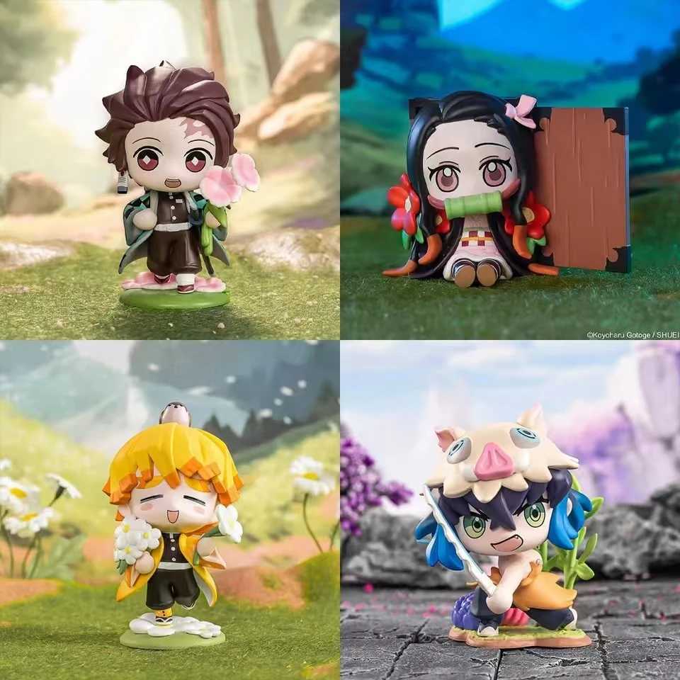 Demon Slayer Blind Box Agatsuma Zenitsu Figure Kamado Nezuko Suprise Box Kyoujurou Model Collection Desk Ornament Toy Kid GiftT250318