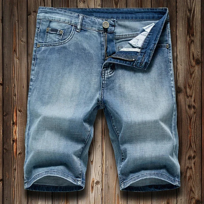 Dark Blue Fashion n Mens Jeans Slim Fit Straight Short Summer Shorts Stretch 250317