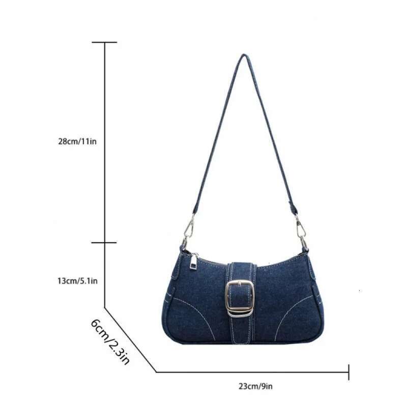 new fashion Women's Cross-shoulder shoulder denim small design Y2K exquisite jeans bag