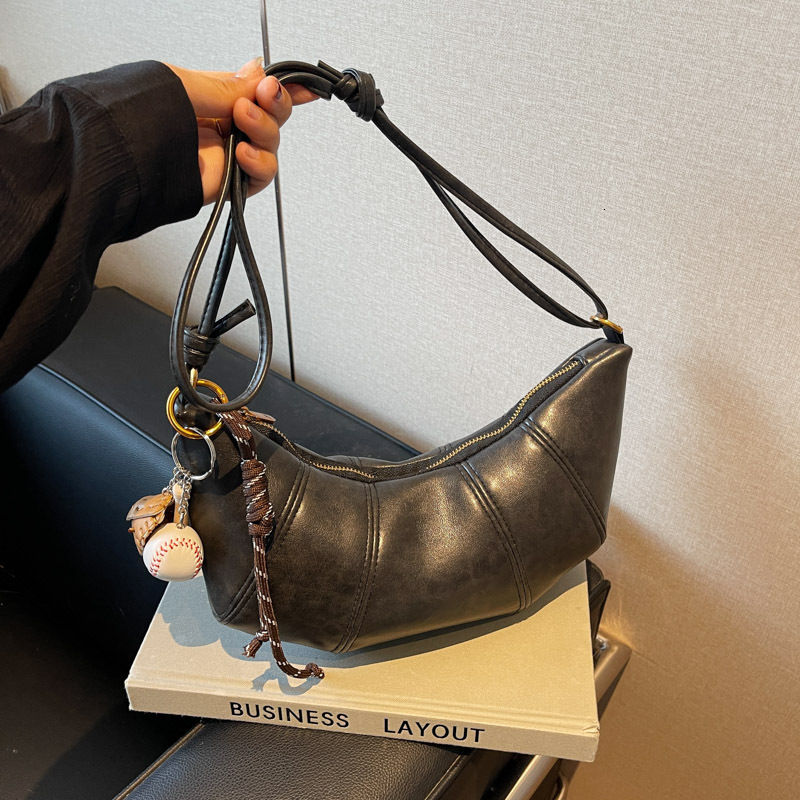 2025 Summer New High quality Croissant Fashion Designer Women s Handbag Light Luxury Crossbody Bag Brown Multifunctional Denim Wallet Storage Bag