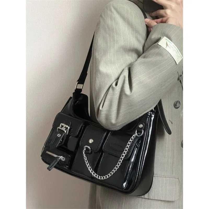 Richme Punk Bolso Mujer Fi 2024 trend new design chain cross body shoe bag Harajuku Y2k PU personalized womens bag Y250318