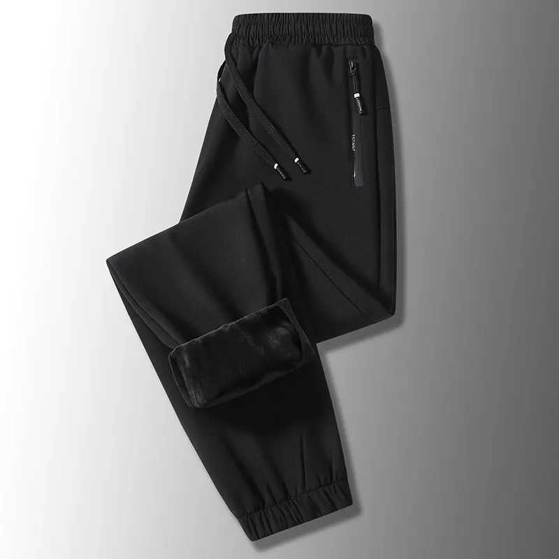 Winter cashmere mens wool warm and thick casual sports pants high-quality and fashionable brushed oversized jogging pants L-8XL W250318