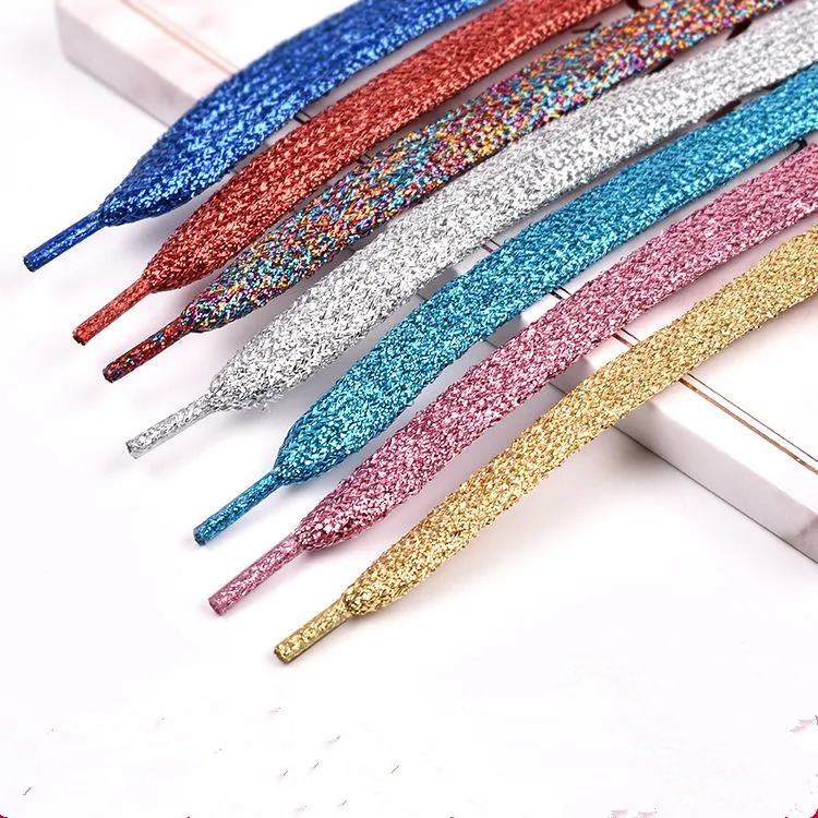 25 Colors Shiny Gold and Silver Colorful Bright Shoelaces 60180 cm Sneaker Sport Shoes Laces Bootlaces Shoe laces Strings 250318