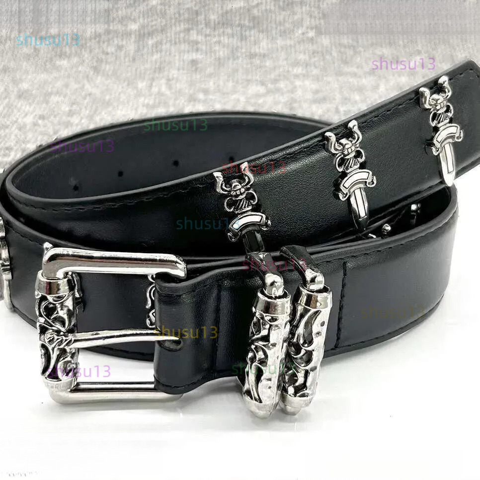Chrome Mens Belt Casual Leather Designer Ch Belt For Man Designer Man Metal Classic Smooth Buckle Fashionable Belt With Box Chrome Belt Chrome Belt c24