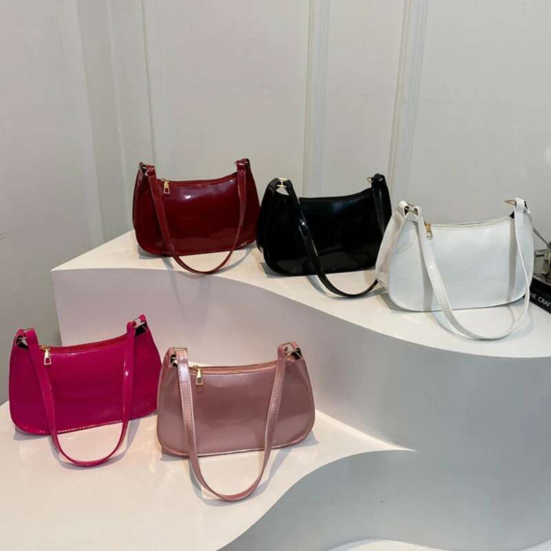 Retro Solid Color PU Leather Shoulder Fashion Women's Handbags Casual Designer Hobos Underarm Bag
