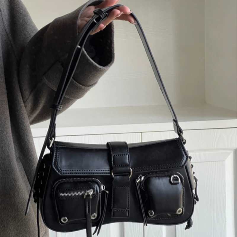 Gothic punk cool lingerie bag hot girl shopping bag Fi design PU leather Fem handbag handbag with zipper Y250318