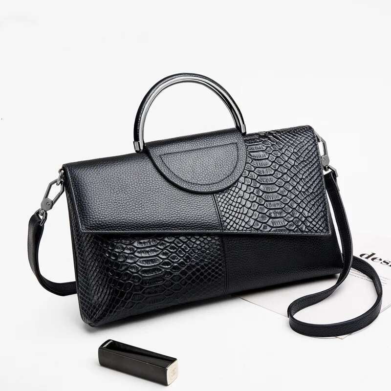 2022 Brand Design Genuine Snake Print Handbag Fashion Ladies Hand-Held Large Capacity Cowhide Leather Wallet