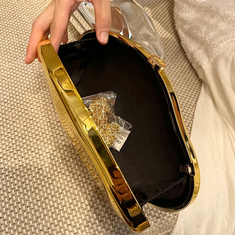 JIOMAY Acrylic Gold Purse er Handbags High Quality Glamorous Wedding Evening Bag Fashion Purses for Women 250318