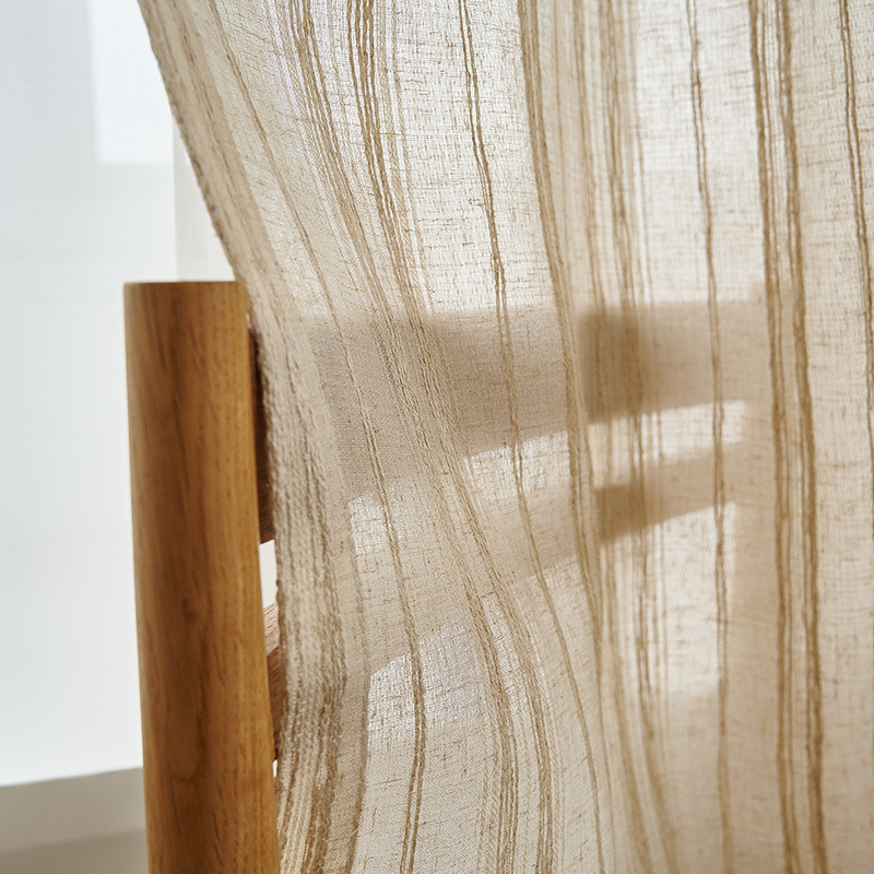 D319 Tea Room Inspired Cotton and Linen Gauzy Window Treatment - Breathable & Stylish Home Decor Curtain
