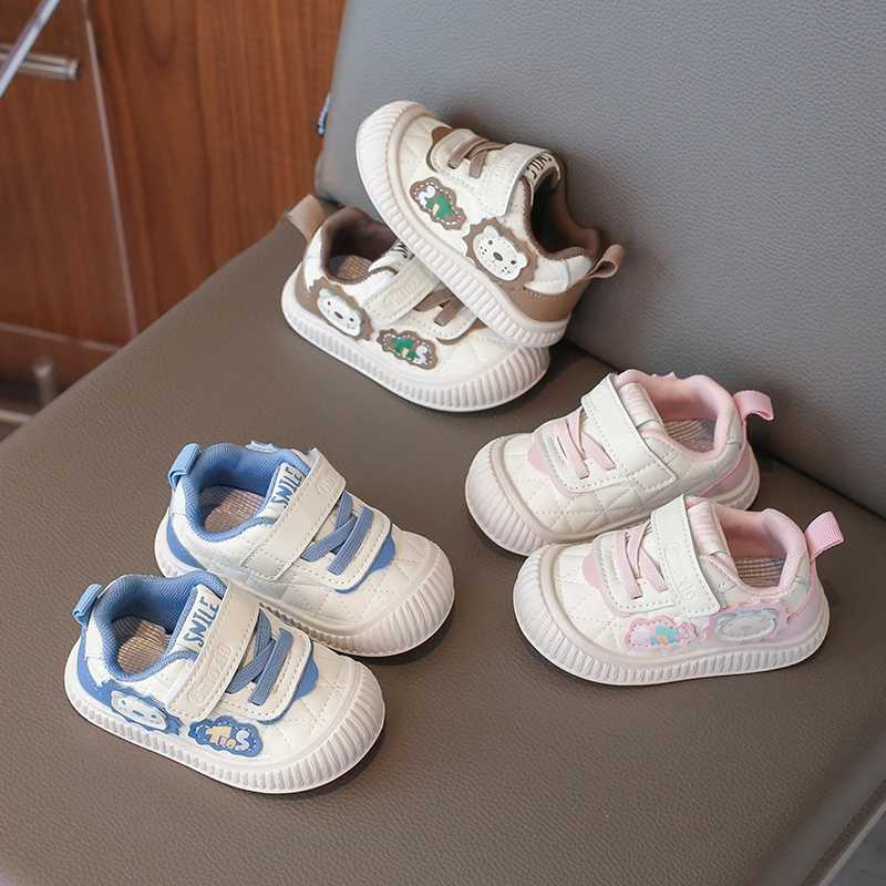 Childrens Casual Sneakers Blue Leather Four Seasons Boys Girls Toddler Shoes 0-6 Years Old Brown Soft Non-slip Kids Baby ShoesXJ250318