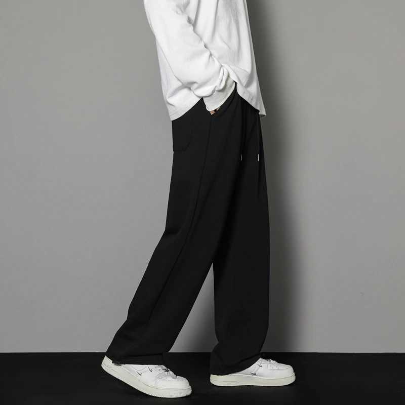 CAAYU sports pants mens straight pants large mens loose black casual pants street clothing sports Trousers runners oversized sports pants W250318