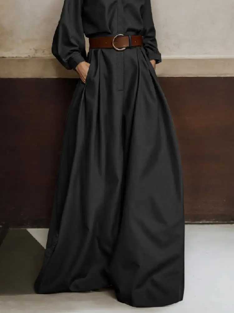 Onecozyday 2024 fashionable solid color workwear suitable for urban women stand up collar high waist loose fit one-piece casual jumpsuit X250318