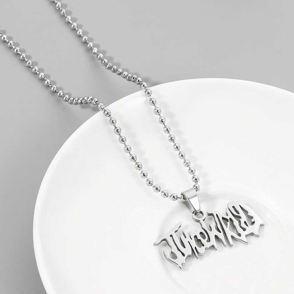 JUICE Wrld Pendant Necklace Singer Rapper Letter Name Chain Necklace Fans Memorial Jewelry Gift Woman W250318
