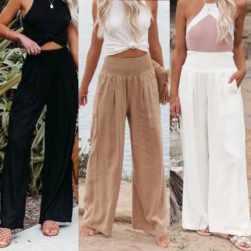 2025 New Spring/Summer New Womens Casual Style Cotton and Hemp Comfortable Mid Waist Long Pants for Women W250318