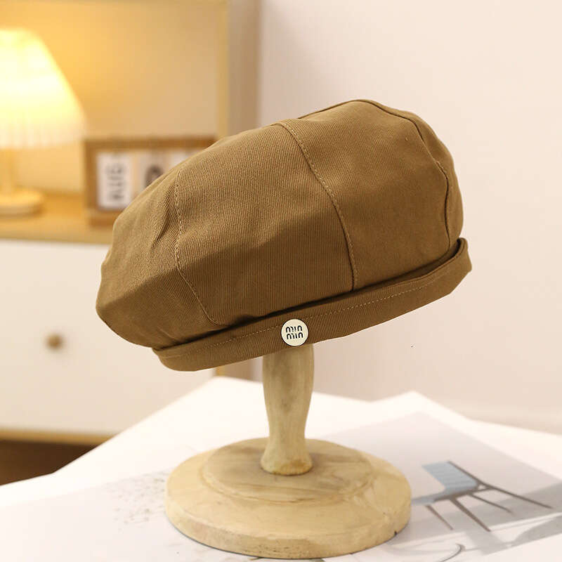 Beret Women's Spring and Autumn 2024 New Ins Painter Show Face Small Octagonal Hat Big Headcircumference