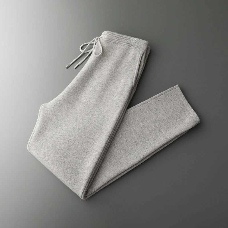 New 100% cotton mens padded warm and casual wide leg open top cashmere pants suitable for autumn and winter wear. W250318