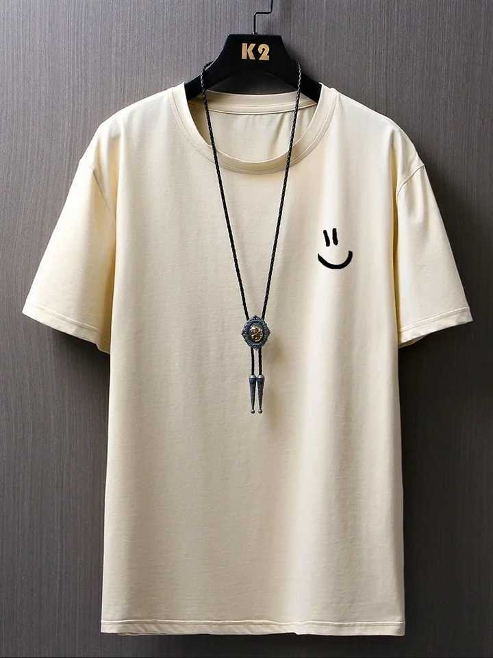 Interesting face printed T-shirt for mens summer casual round neck short sLeeved clothing Harajuku unisex cotton T-shirtT250318