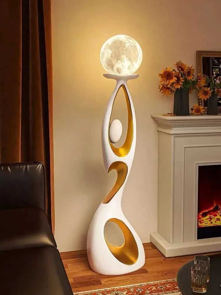 NEW Home Decoration Art Light Luxury Creative Living Room TV Cabinet Floor Decoration Night Glow Resin Sculpture LED Floor Lamp X250318