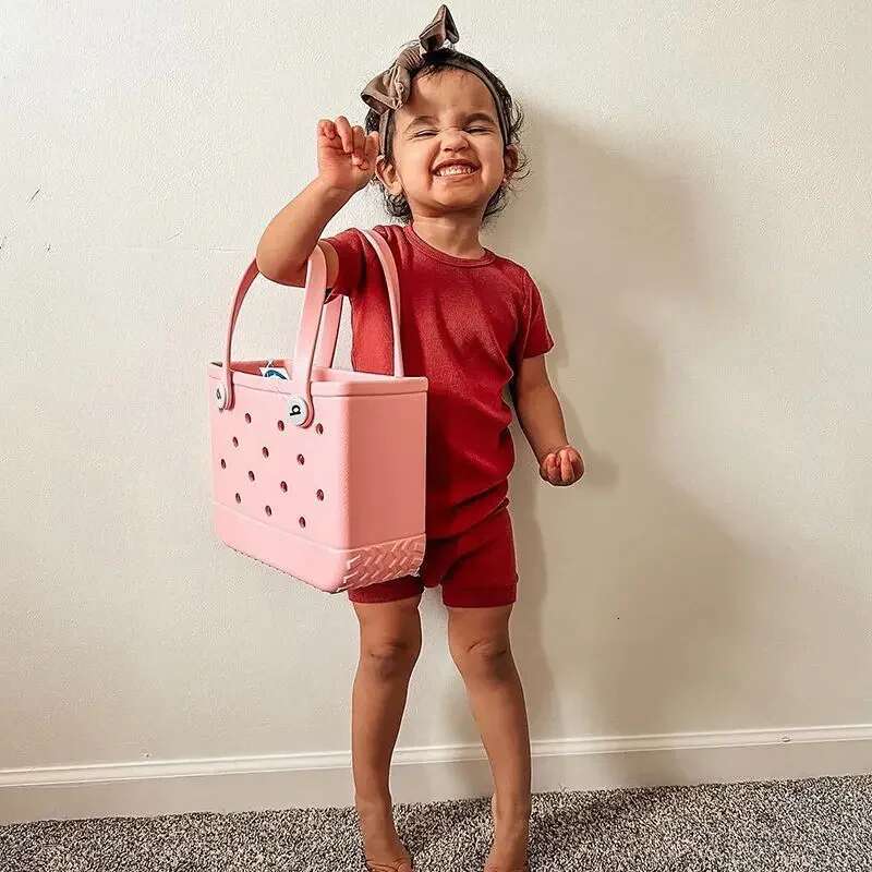 Beach Bogg Bags Children EVA Waterproof Cute Summer Storage Baskets Fashion Kid Outdoor Picnic Small Solid Color Eva Jelly Bag