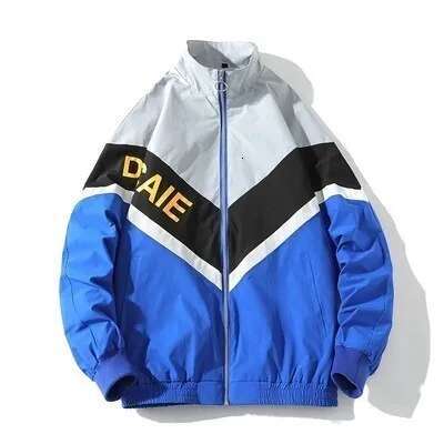 Men's Jackets Streetwear Autumn New Trend Windbreak Coat Zipper Up Haruku Coats Sports Black Blue Bomber Jacket