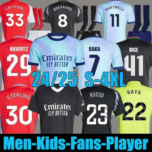 24 25 26 CALAFIORI football kits jerseys shirt RICE SAKA STERLING Player J.TIMBER MARTINELLI RUSSO 2025 26 shirt Men Kids ODEGAARD SAMBI FABIO VIEIRA