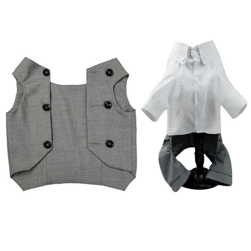 Dog Tuxedo Suit For Small Medium Breed Formal Vest With Bow Tie Clothes Gentleman Pet Wedding Birthday Party Costume 250318