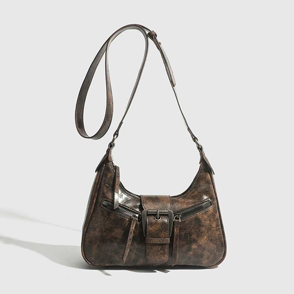 belt design PU leather wens shoder bag Y2K small wens armpit crossbody bag and handbag-ll Y250318