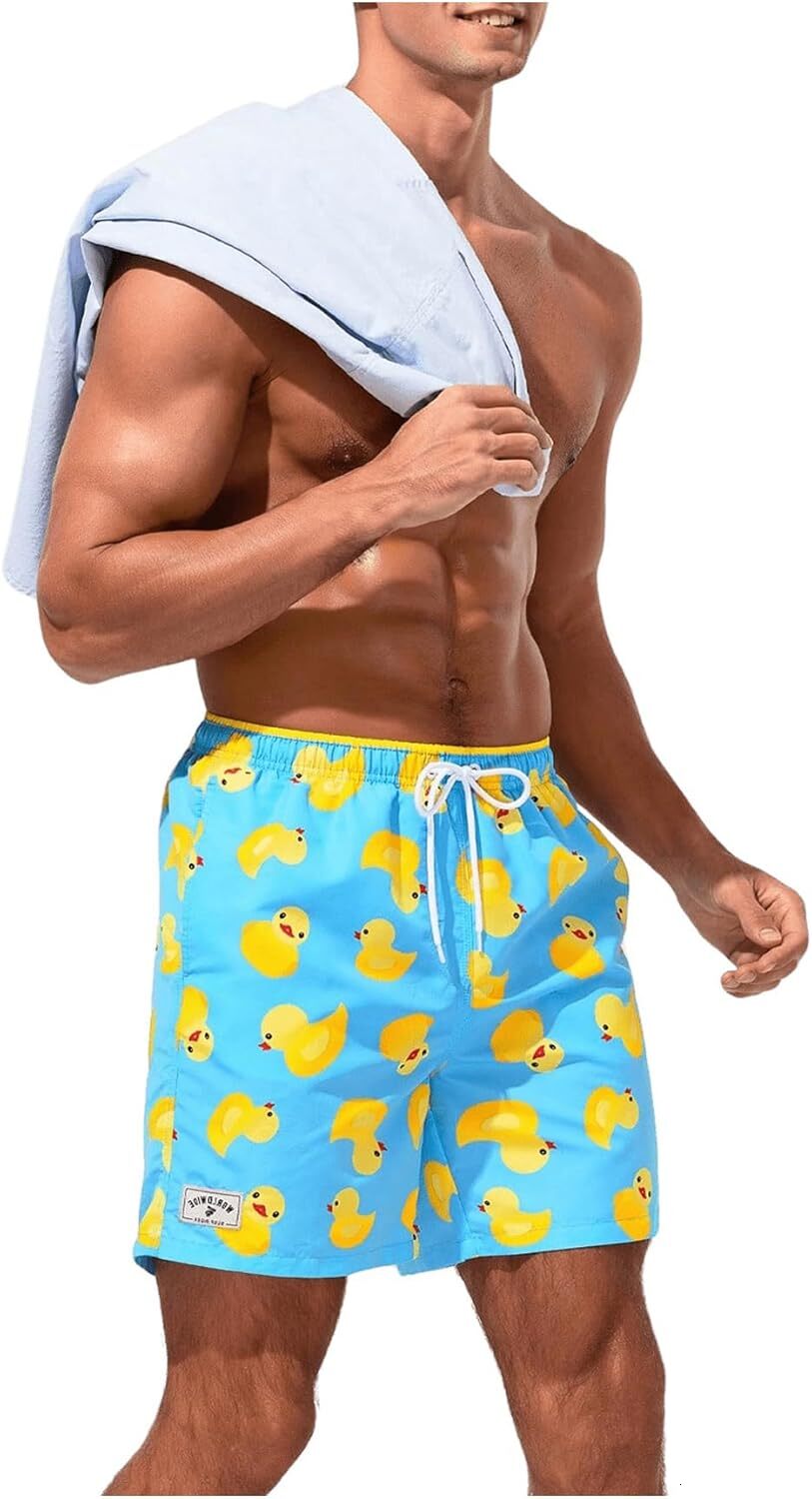 Men's Swim Trunk Cartoon Print Beach Quick Dry Board Shorts Fashionable animal prints