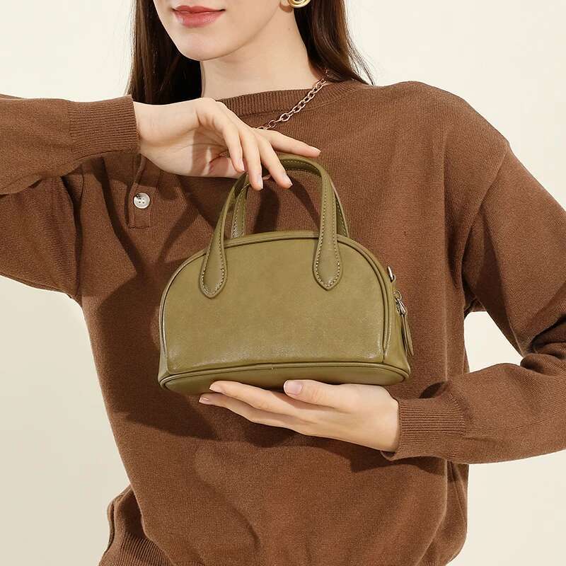 Toptrends Cow Genuine Leather Bowg Small Tote Handbags For Women 2025 Designer Purses Ladies Shoulder Crossbody Bags