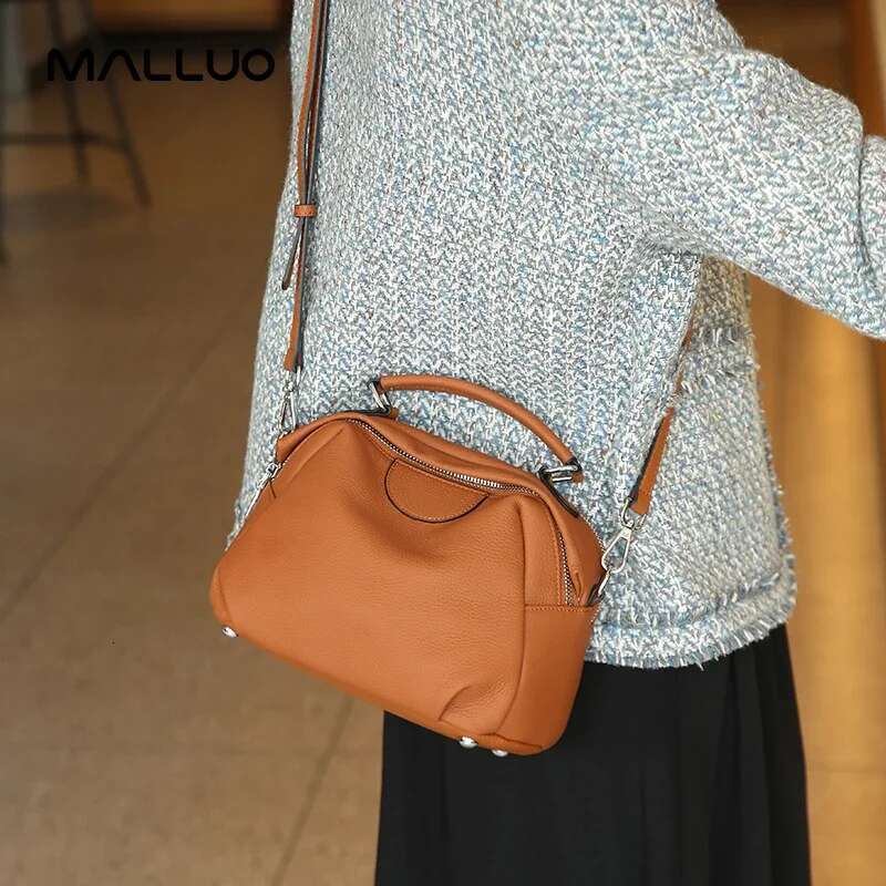 Women Cow Genuine Leather Crossbody Bag Female Cowhide Designer Shoulder Bags Ladies Casual Retro Commuting Handbag Lady