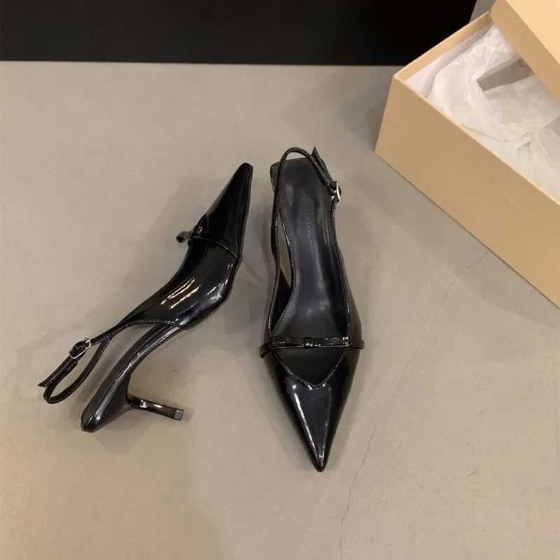 Bow High H Femininity Thin Heel Pointed Single Shoes 2024 Spring and Summer New Sandals Womens Shoes Y250317